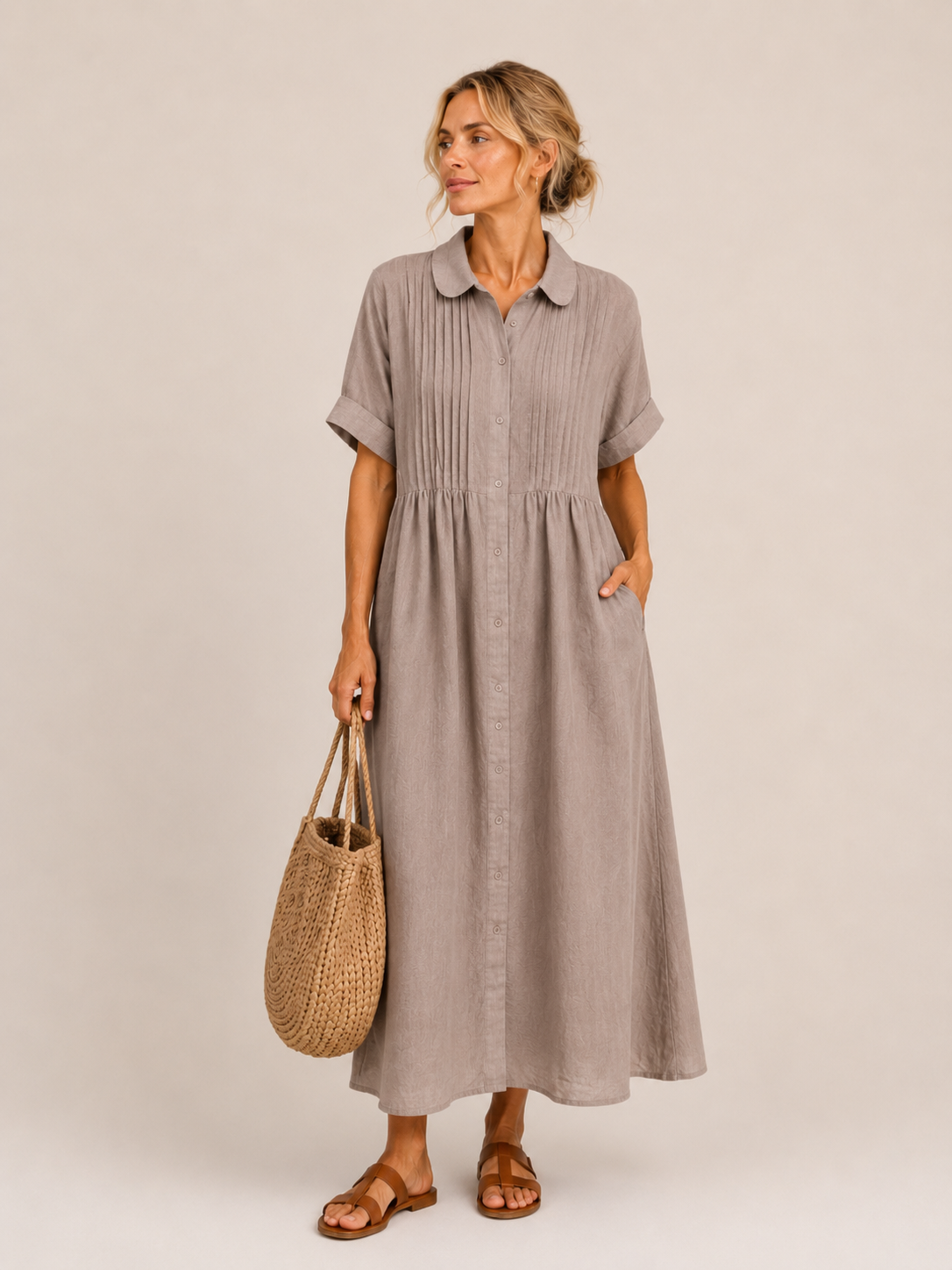 Vestido midi camisero Leticia