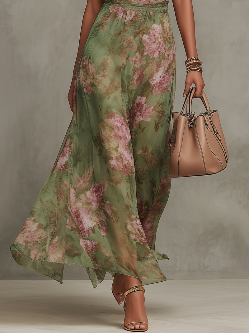 Vestido largo floral fluido Ariana