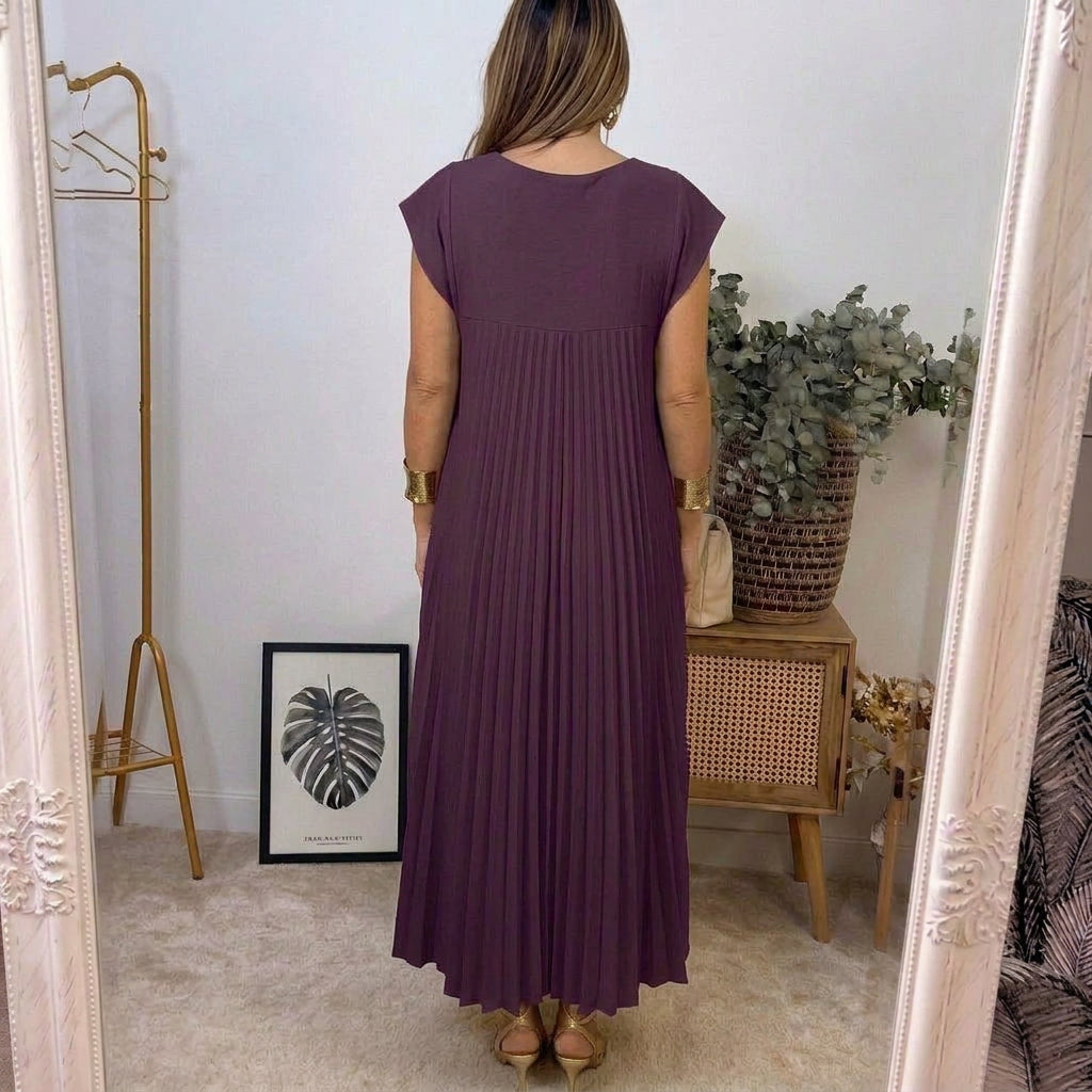 Vestido maxi plisado Regina
