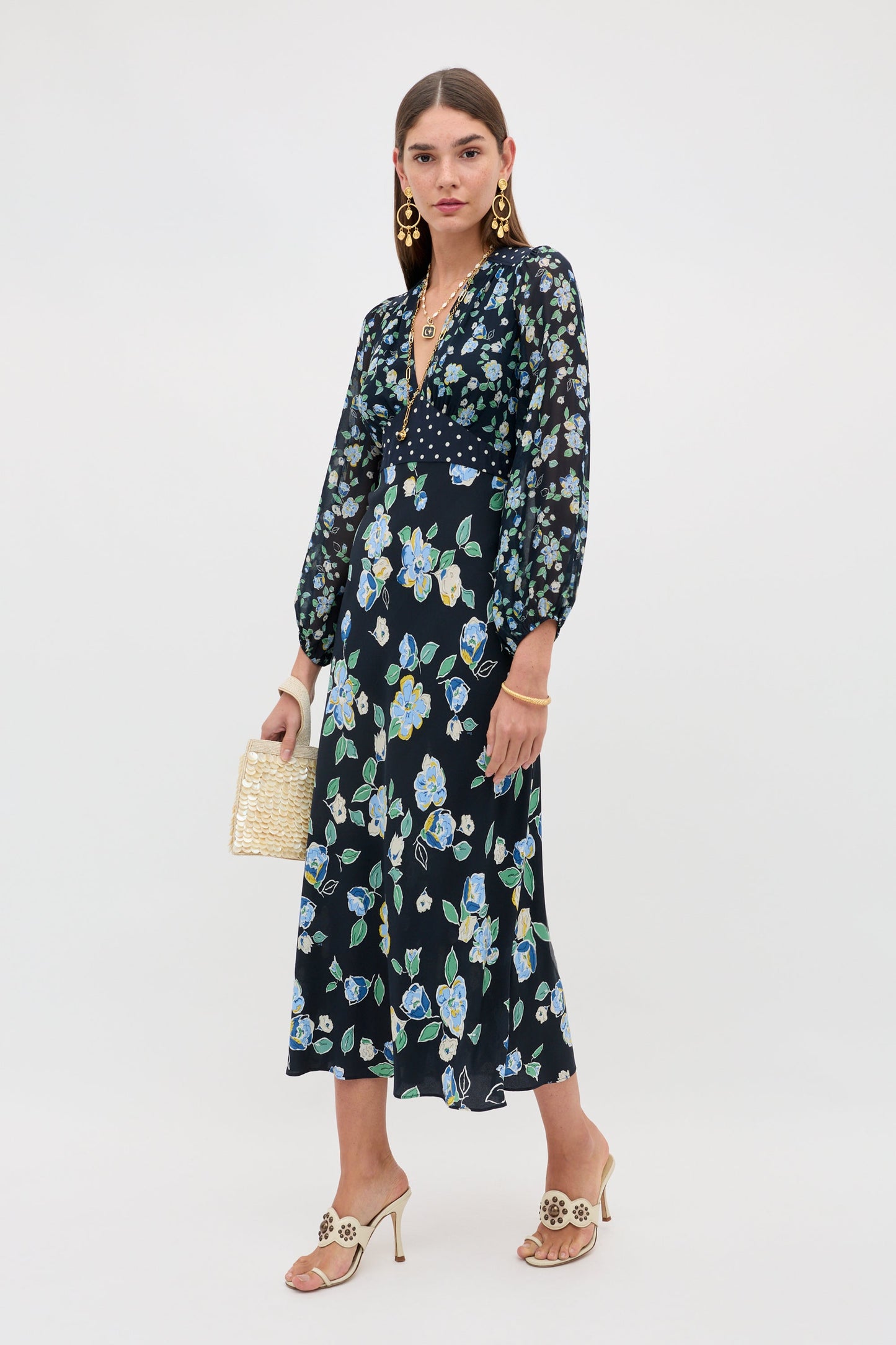 Vestido midi floral Renata