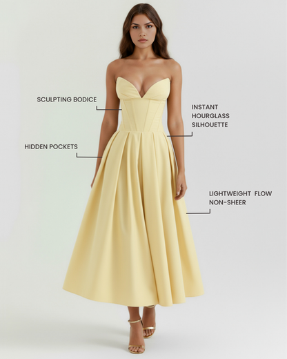 Vestido elegante escote corazón Mónica