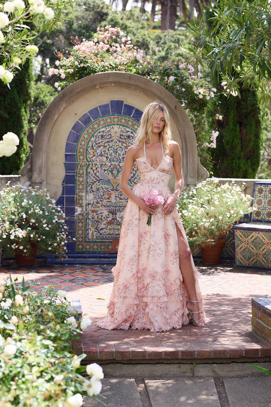Vestido maxi de encaje con espalda descubierta Aurora