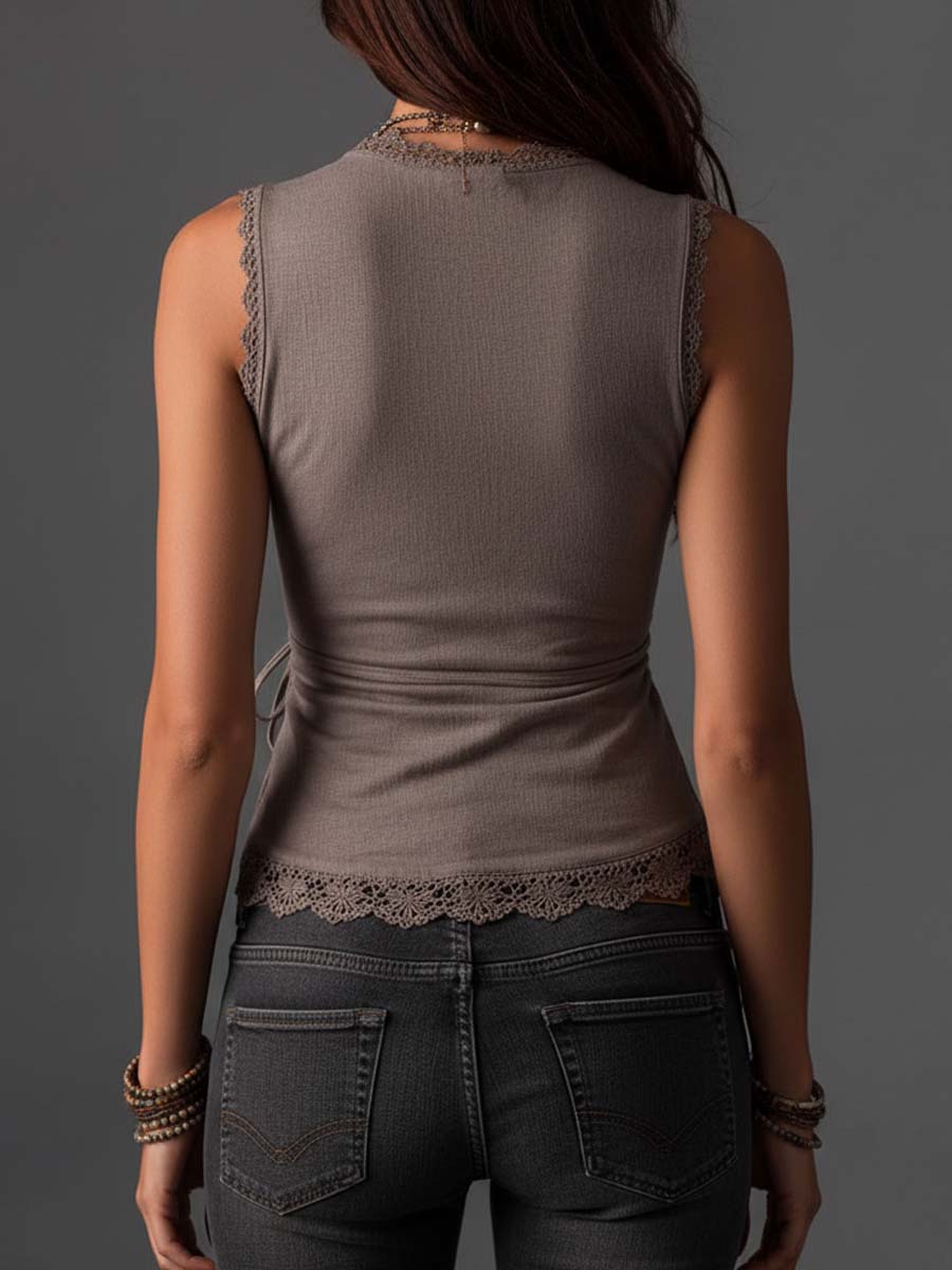 Blusa de lino cruzada Aurora