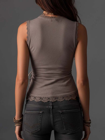 Blusa de lino cruzada Aurora