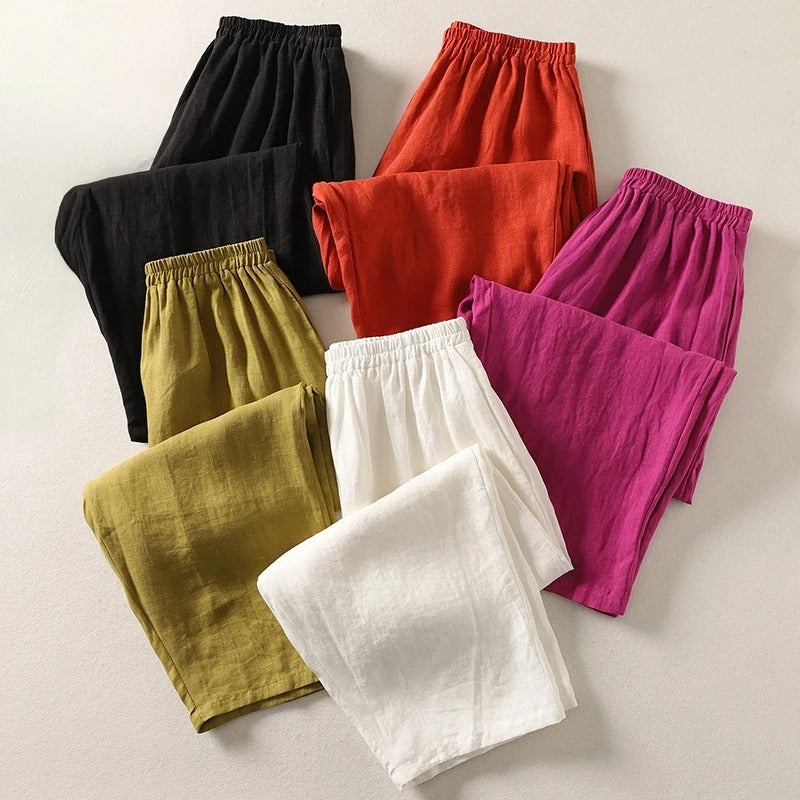 Pantalón de algodón y lino Frida