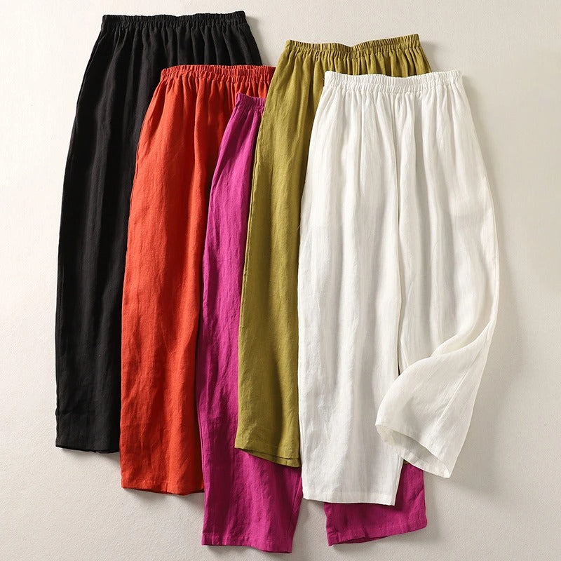 Pantalón de algodón y lino Frida