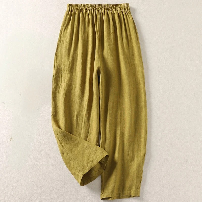 Pantalón de algodón y lino Frida
