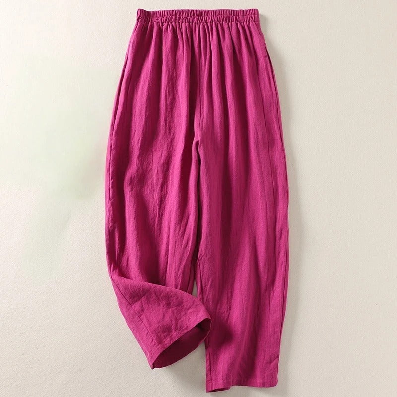 Pantalón de algodón y lino Frida
