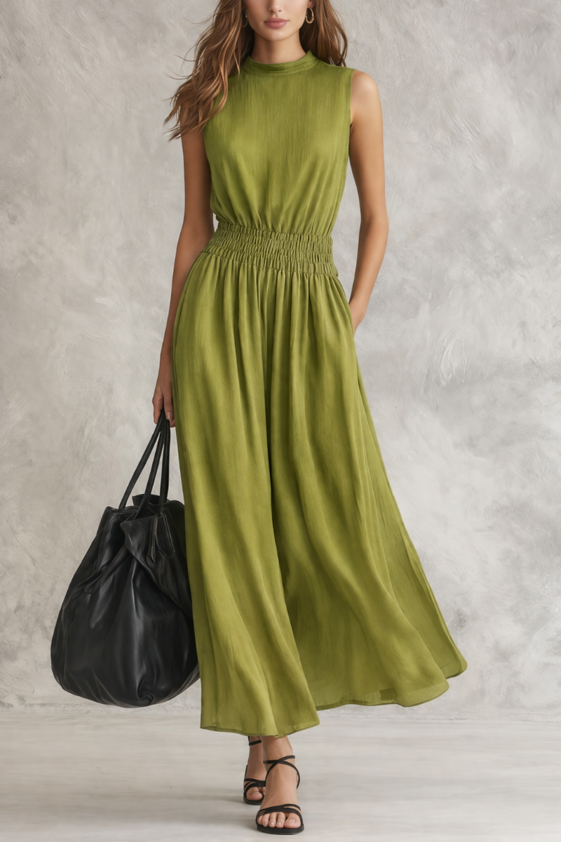 Vestido maxi cintura smocked Dulce