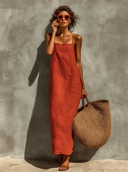 Vestido maxi de algodón boho Fernanda
