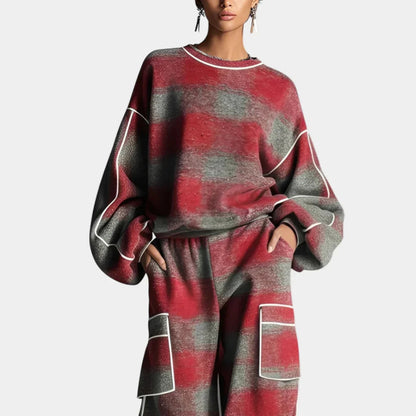 Conjunto sudadera y pantalón color block Mónica