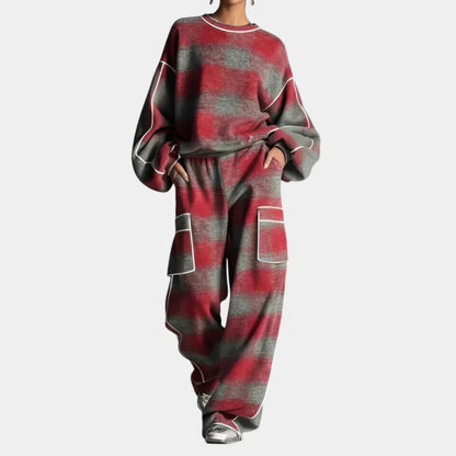 Conjunto sudadera y pantalón color block Mónica