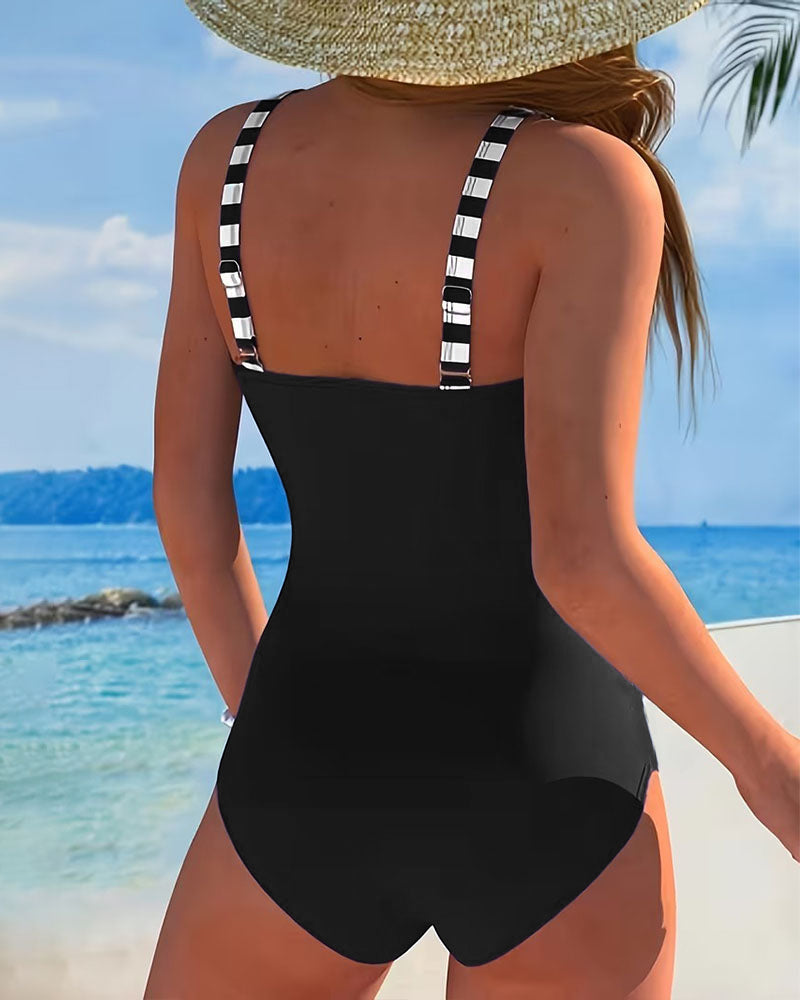 Traje de baño de una pieza de rayas Nayeli