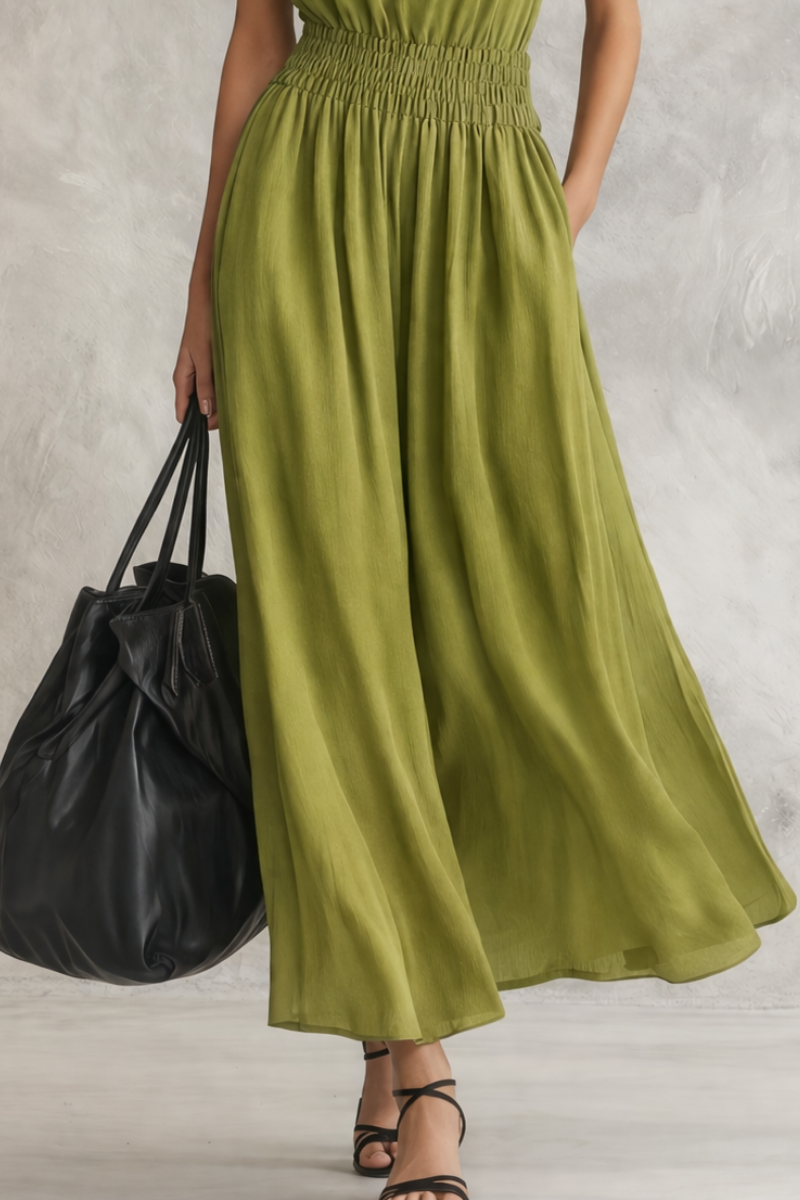 Vestido maxi cintura smocked Dulce