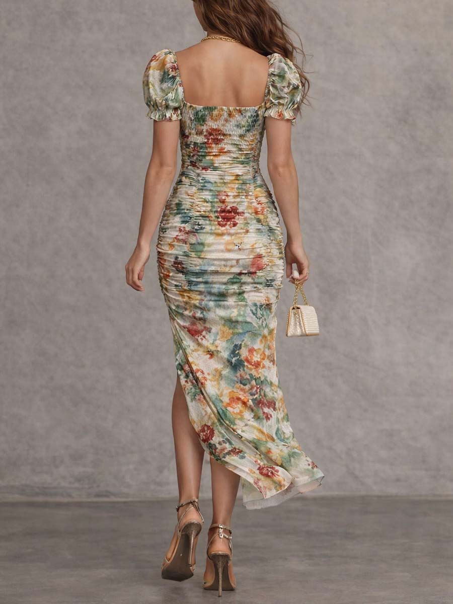Vestido de cuello cuadrado Mariana