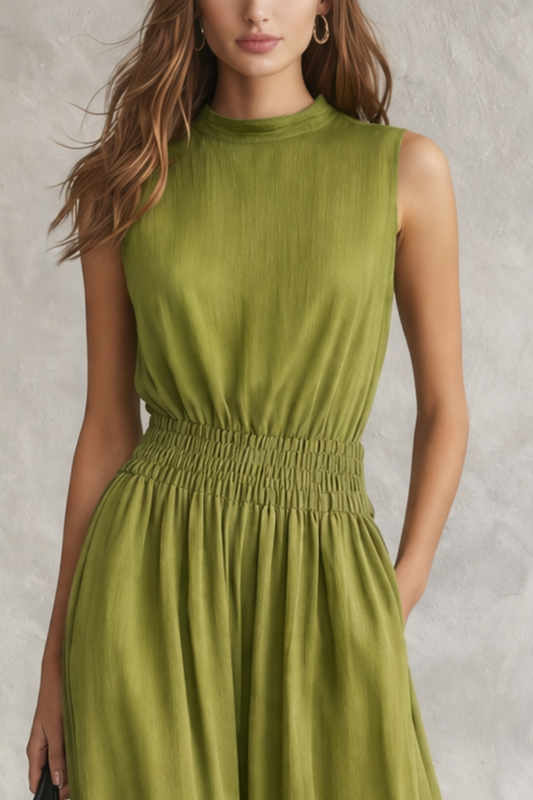 Vestido maxi cintura smocked Dulce
