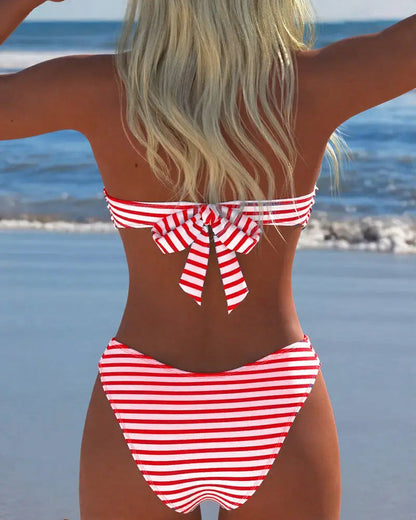 Bikini de rayas de talle alto Alejandra