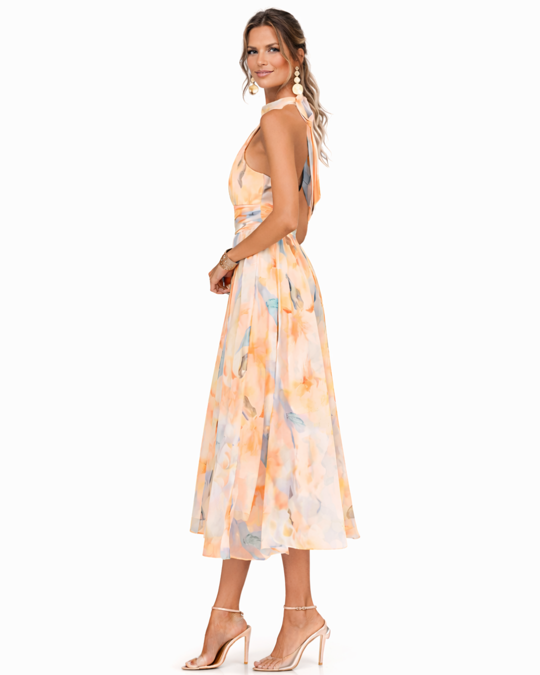 Vestido midi floral estampado Brenda