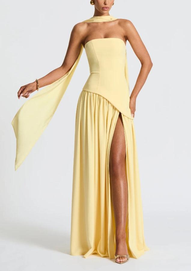 Vestido fluido con abertura Xóchitl