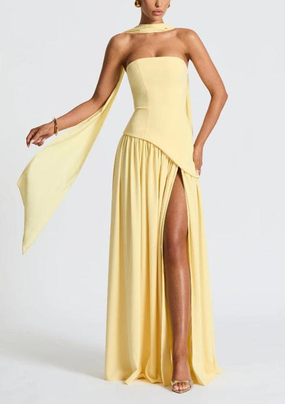 Vestido fluido con abertura Xóchitl