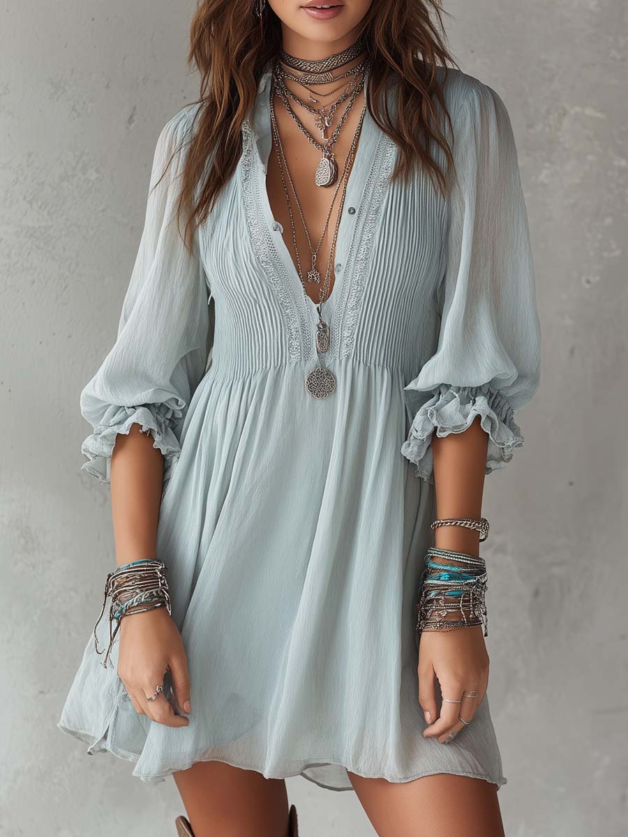 Vestido mini con volantes Daniela