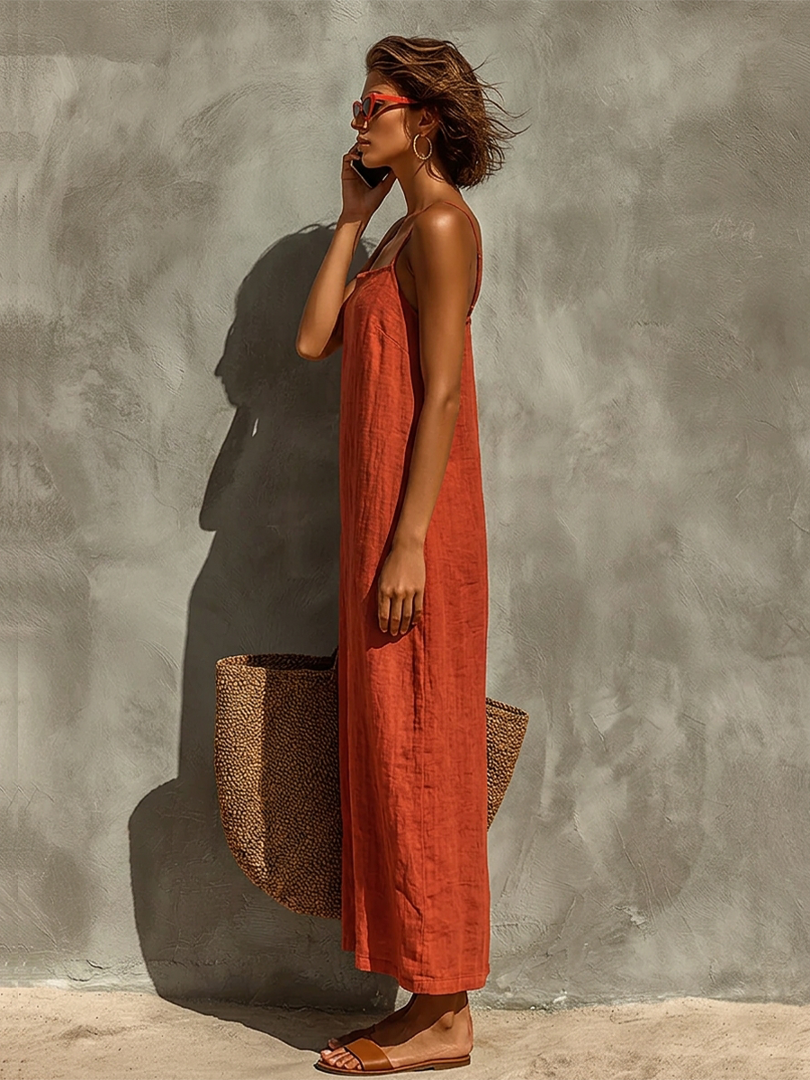 Vestido maxi de algodón boho Fernanda