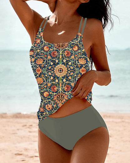 Tankini estampado con doble tira Mayra