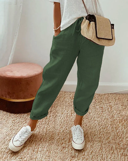 Pantalón de algodón y lino Sofía