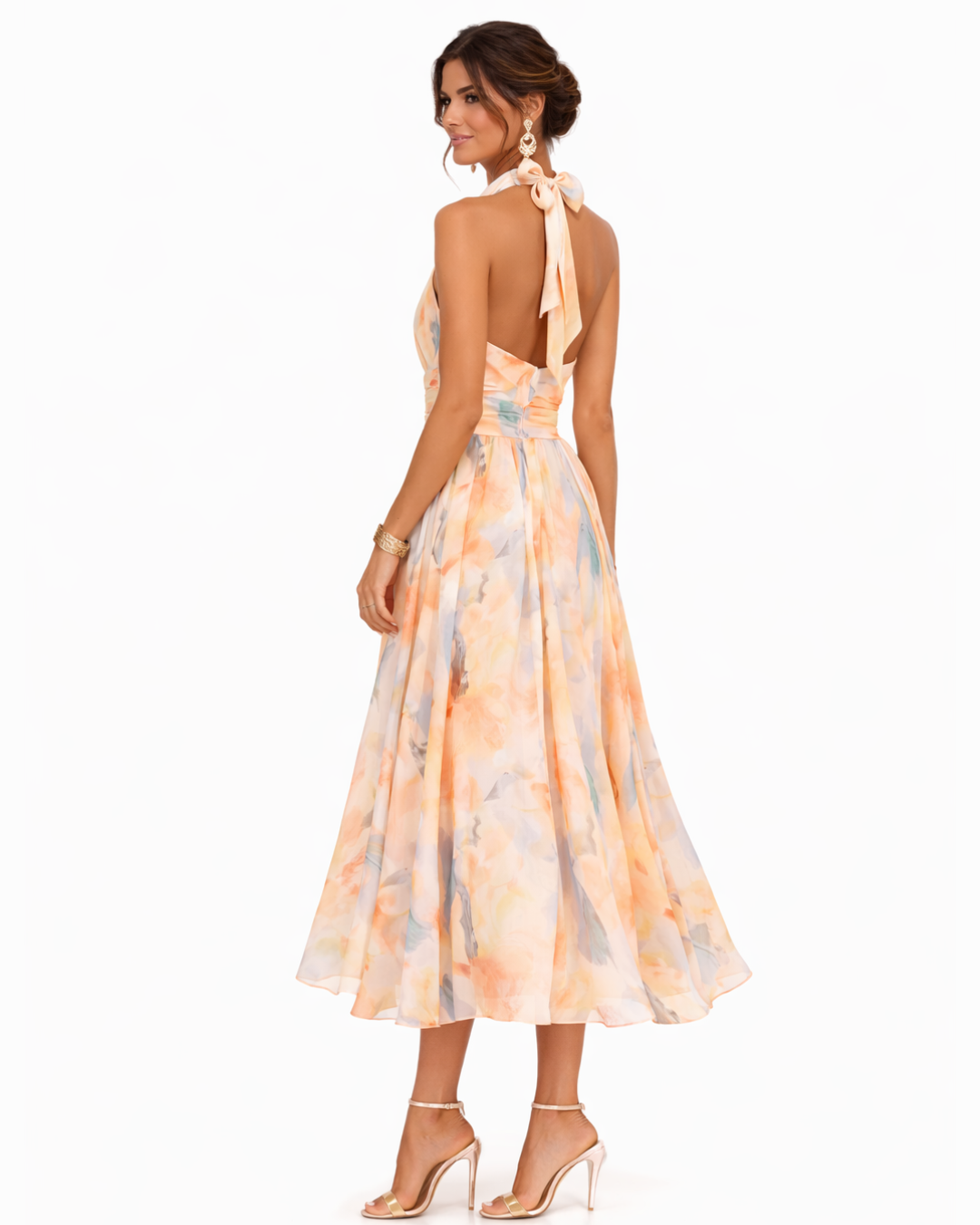 Vestido midi floral estampado Brenda