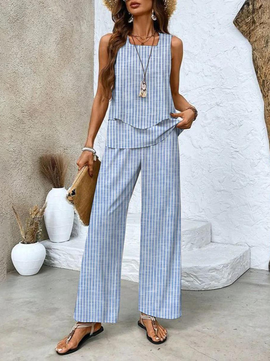 Conjunto de dos piezas de rayas Coral