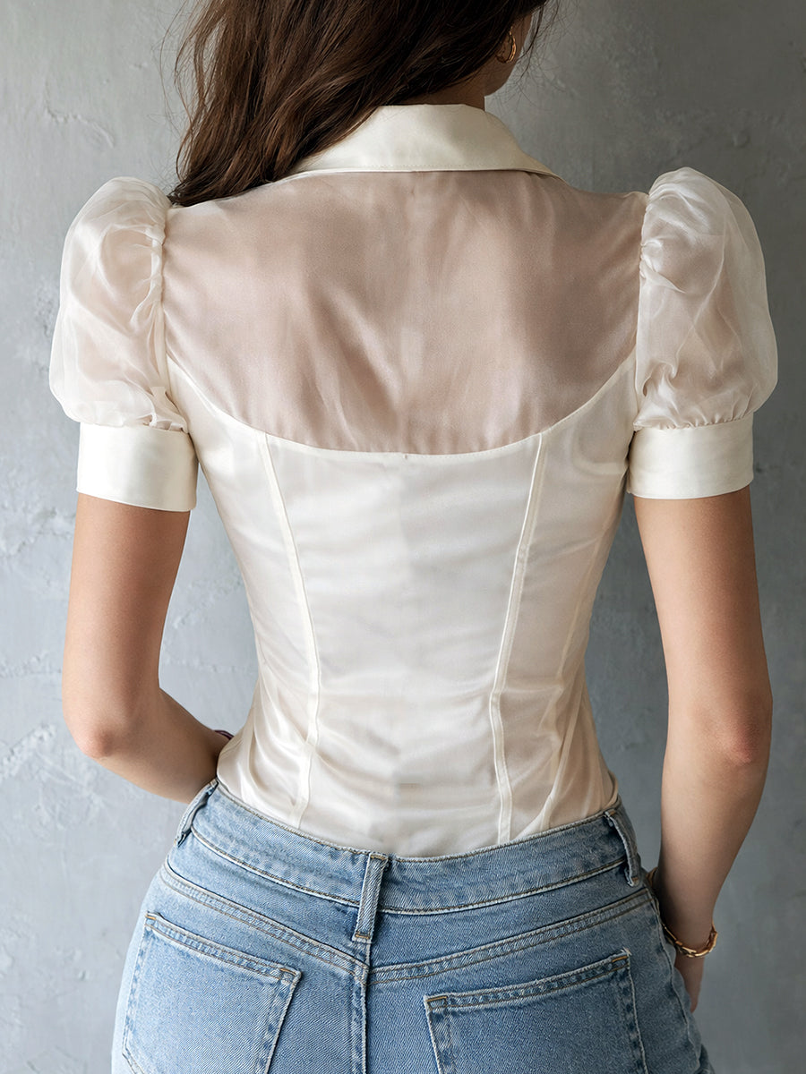 Blusa de saten Carmen