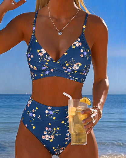Bikini floral con tiras cruzadas Dulce