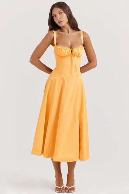 Vestido midi con corsé Sofía