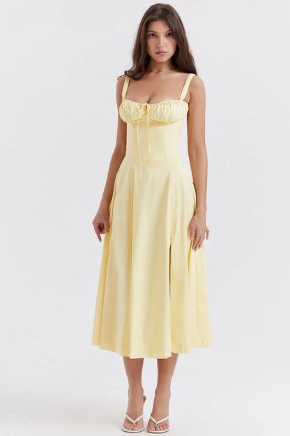Vestido midi con corsé Sofía