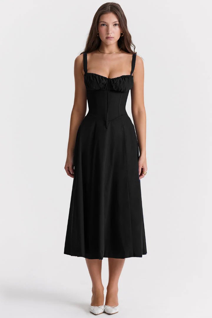 Vestido midi con corsé Sofía