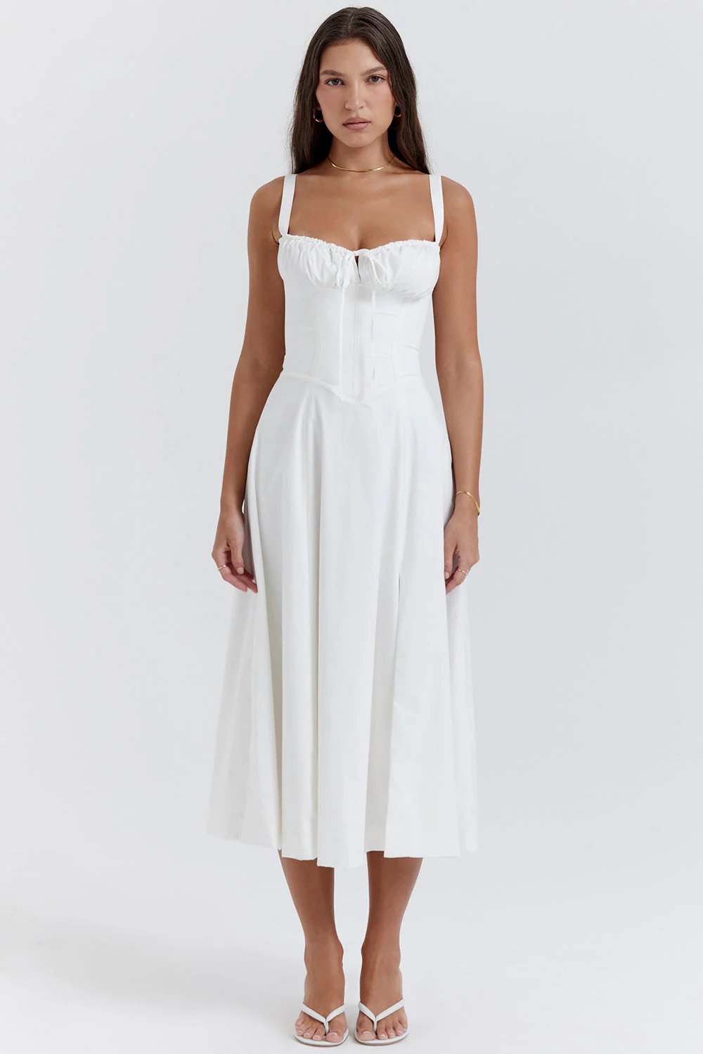 Vestido midi con corsé Sofía