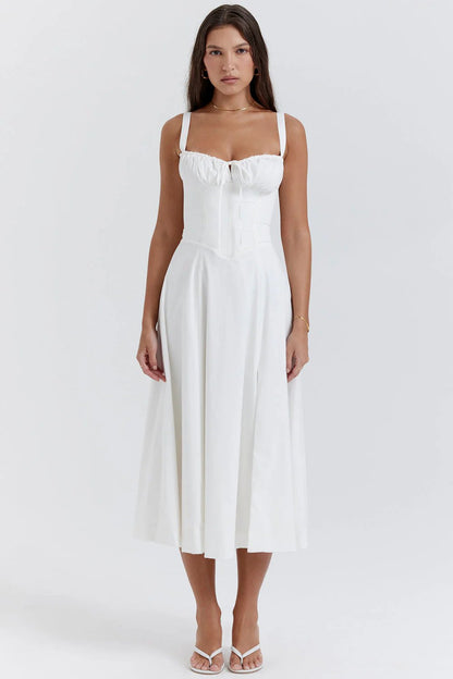 Vestido midi con corsé Sofía