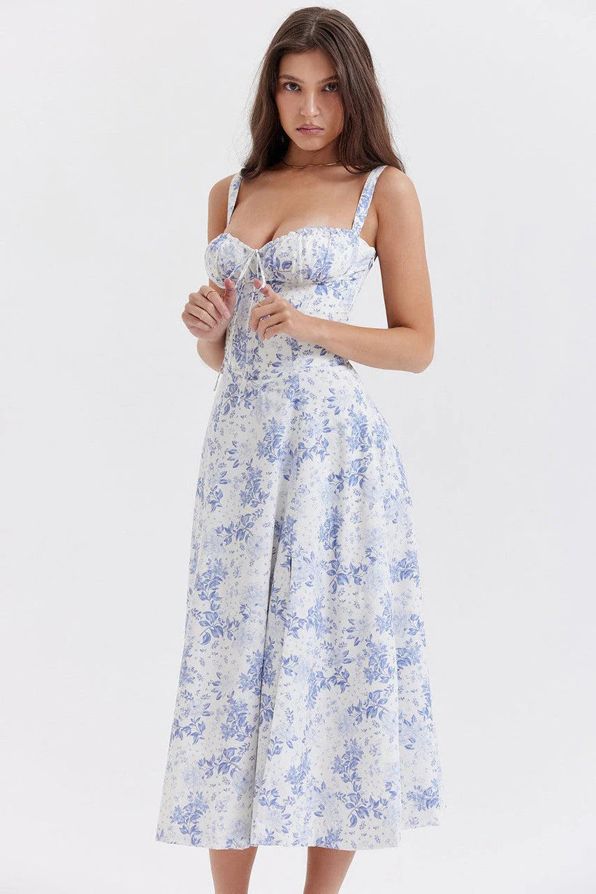 Vestido midi con corsé Sofía