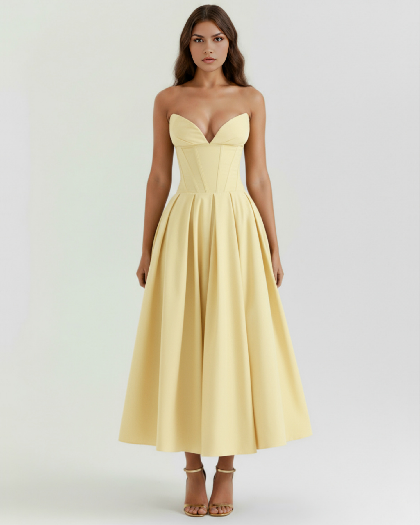 Vestido elegante escote corazón Mónica