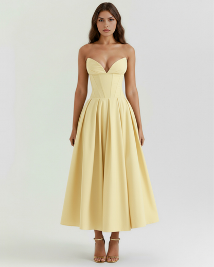 Vestido elegante escote corazón Mónica