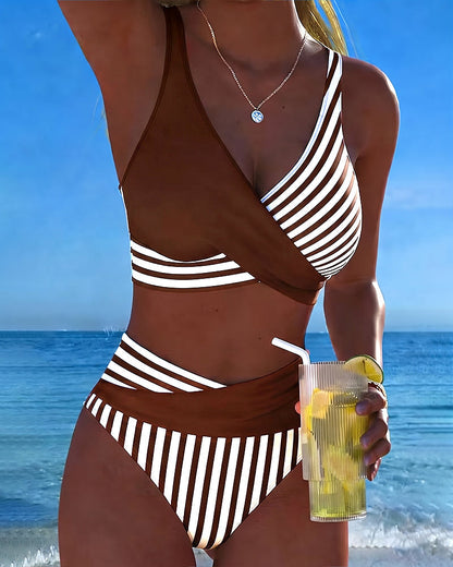 Bikini cruzado de rayas Erika