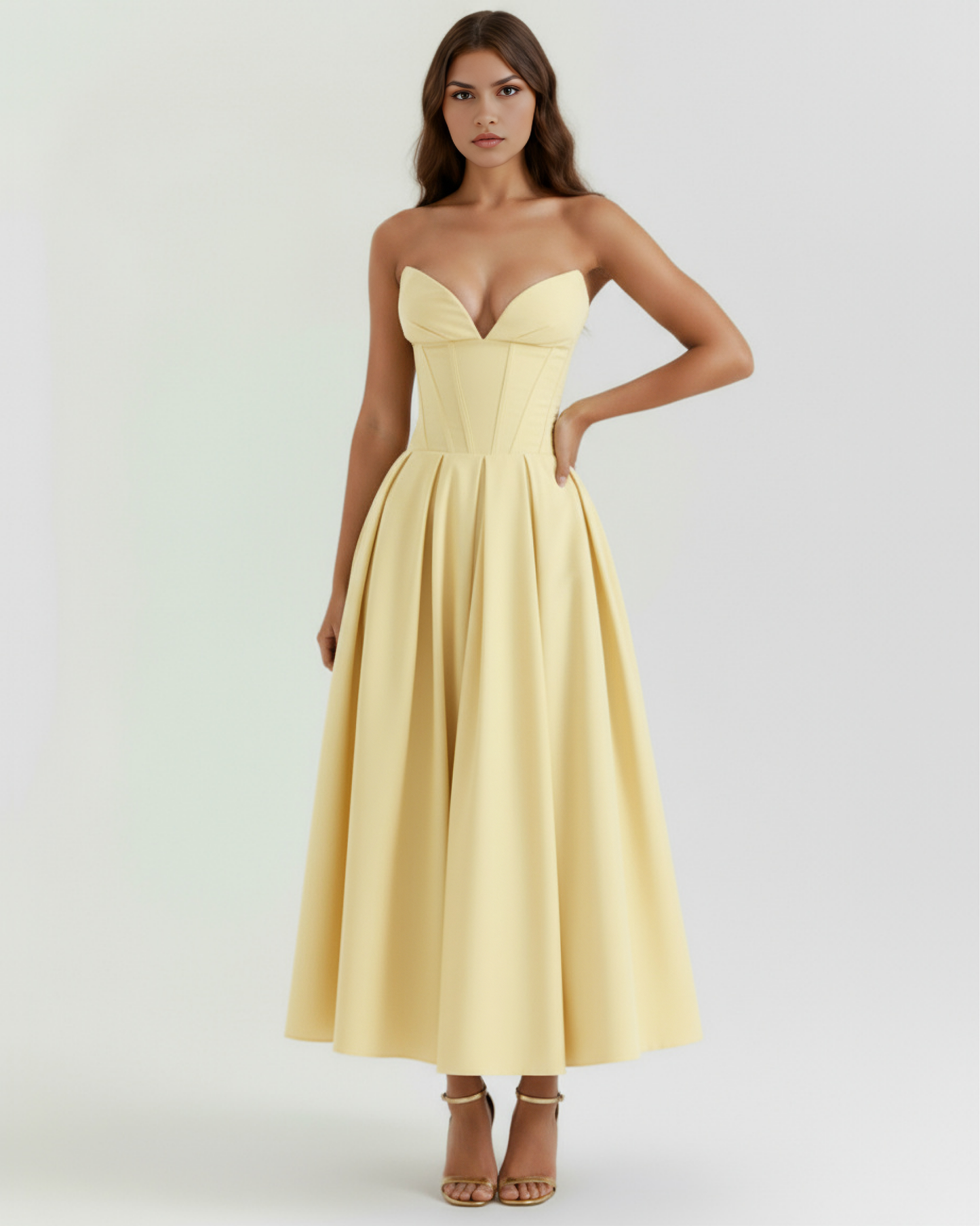Vestido elegante escote corazón Mónica