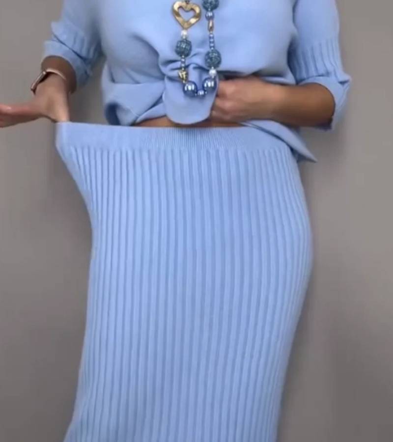 Conjunto de punto con falda midi Ivana