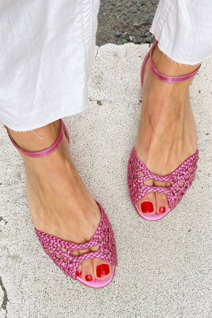 Sandalias trenzadas doradas Isabel