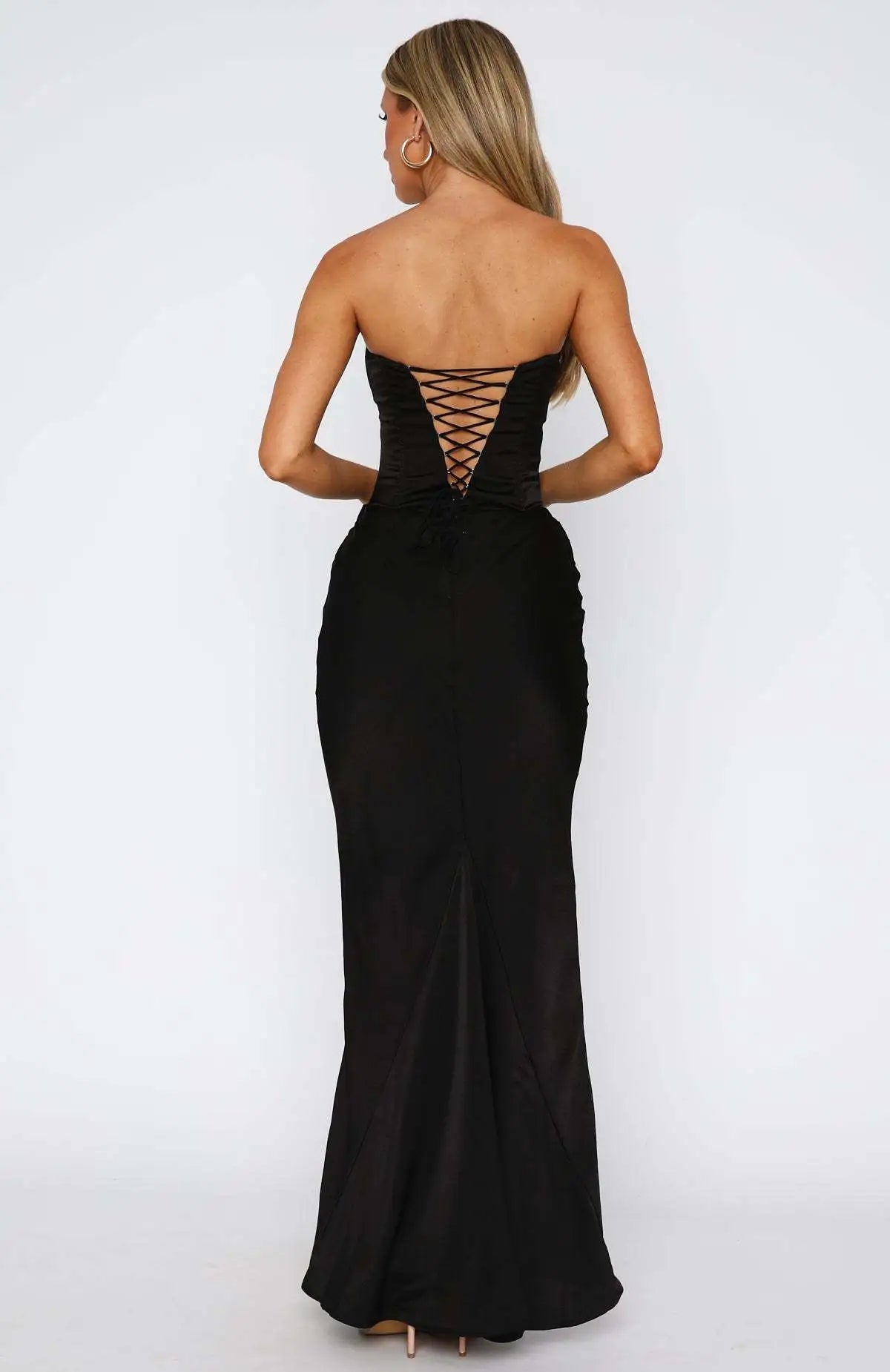 Vestido largo de satén Ximena
