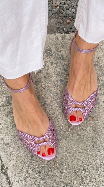 Sandalias trenzadas doradas Isabel