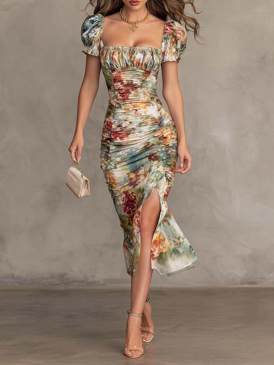 Vestido de cuello cuadrado Mariana