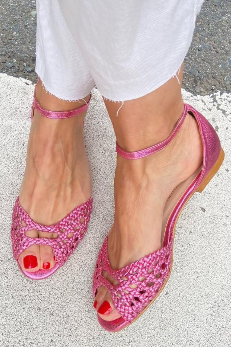Sandalias trenzadas doradas Isabel
