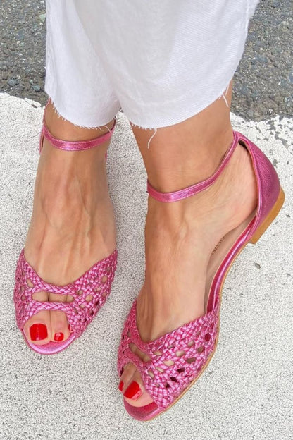 Sandalias trenzadas doradas Isabel