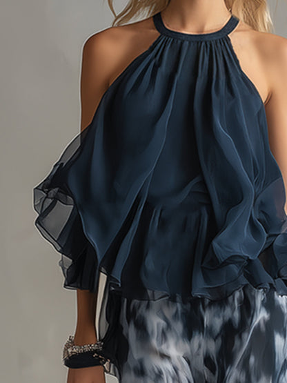 Conjunto de top fluido y pantalón ancho Karla